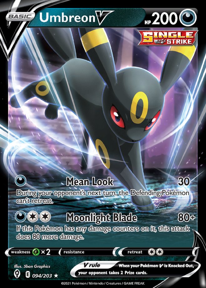 Umbreon V Evolving Skies Rare Holo V Pokemon Tcg Digitaltq