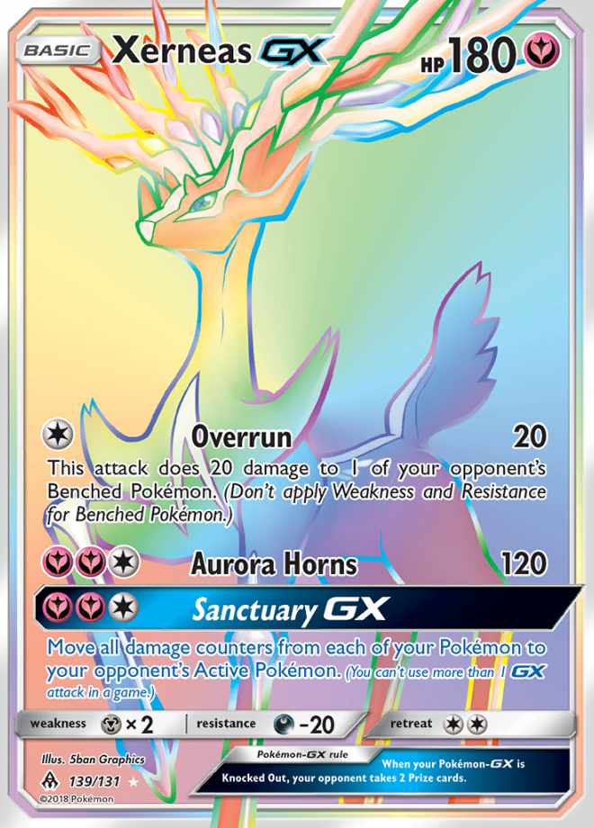 Xerneas GX Forbidden Light Rare Rainbow Pokemon TCG DigitalTQ