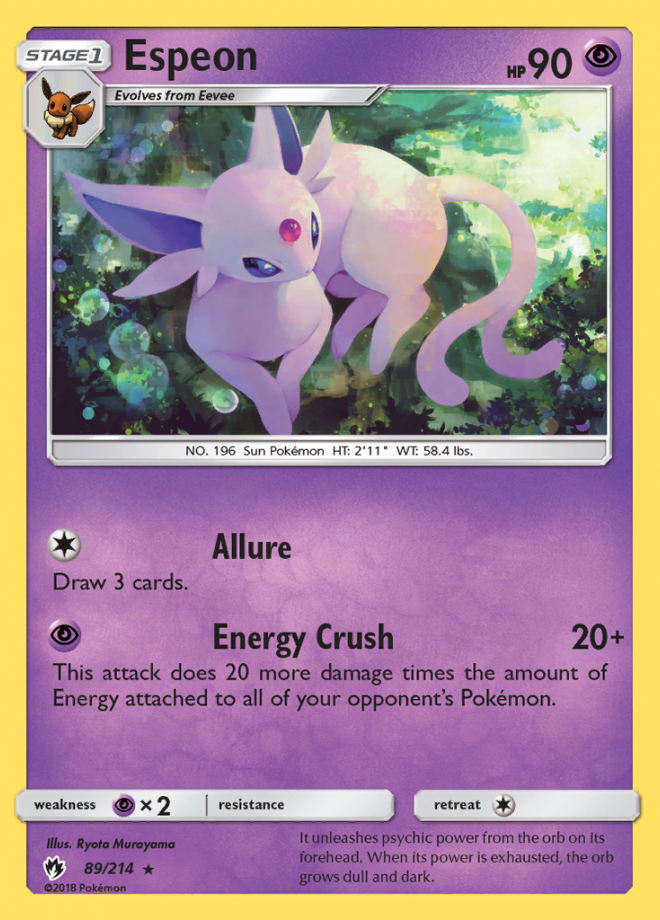 Espeon Lost Thunder Rare Pokemon TCG DigitalTQ