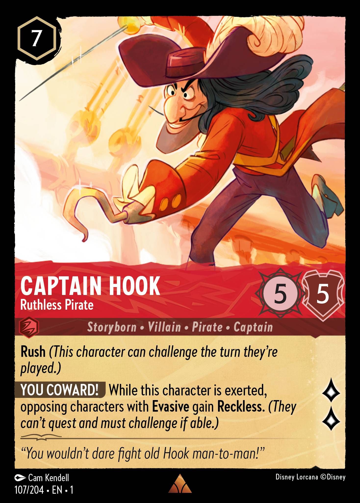 Captain Hook's Rapier - Into the Inklands - Disney Lorcana