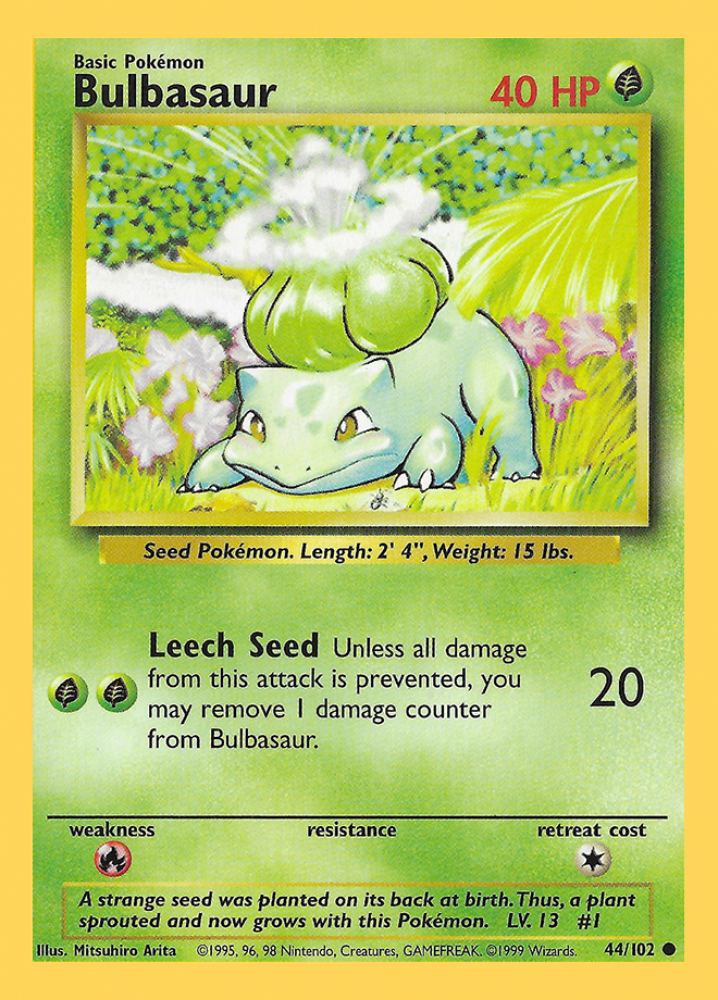 Bulbasaur - Base Set - Common - Pokemon TCG - DigitalTQ