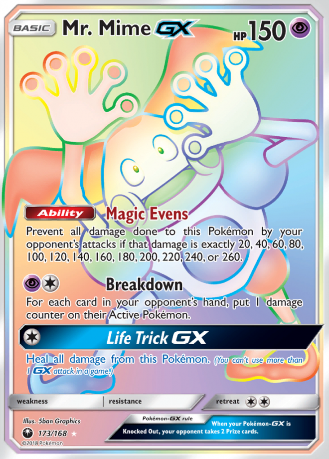 Mr. Mime GX - Celestial Storm - Rare Rainbow - Pokemon TCG - DigitalTQ