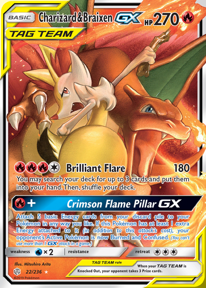 Charizard & Braixen GX - Cosmic Eclipse - Rare Holo GX - Pokemon TCG ...