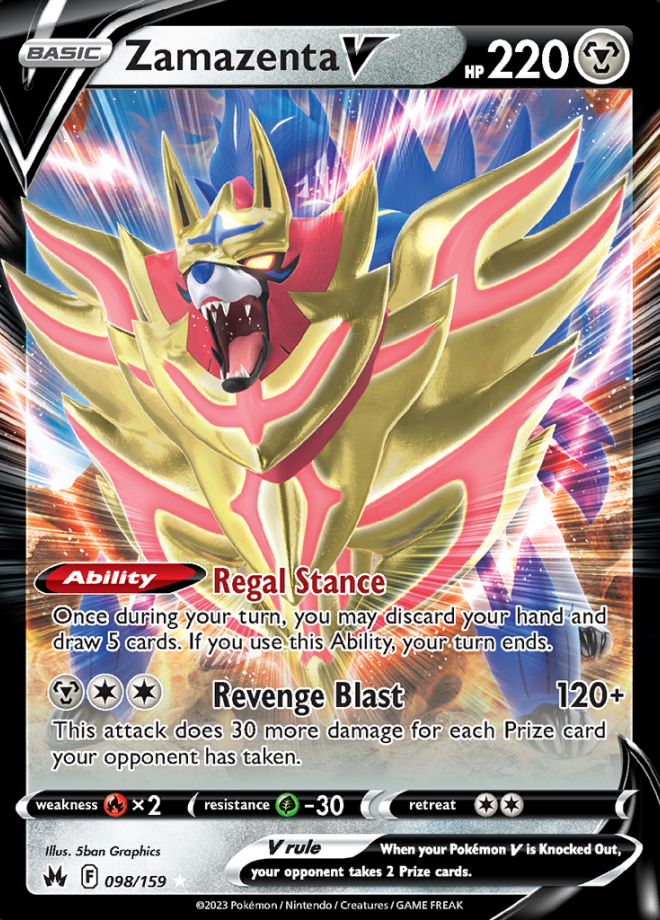 Zamazenta V Crown Zenith Rare Holo V Pokemon Tcg Digitaltq