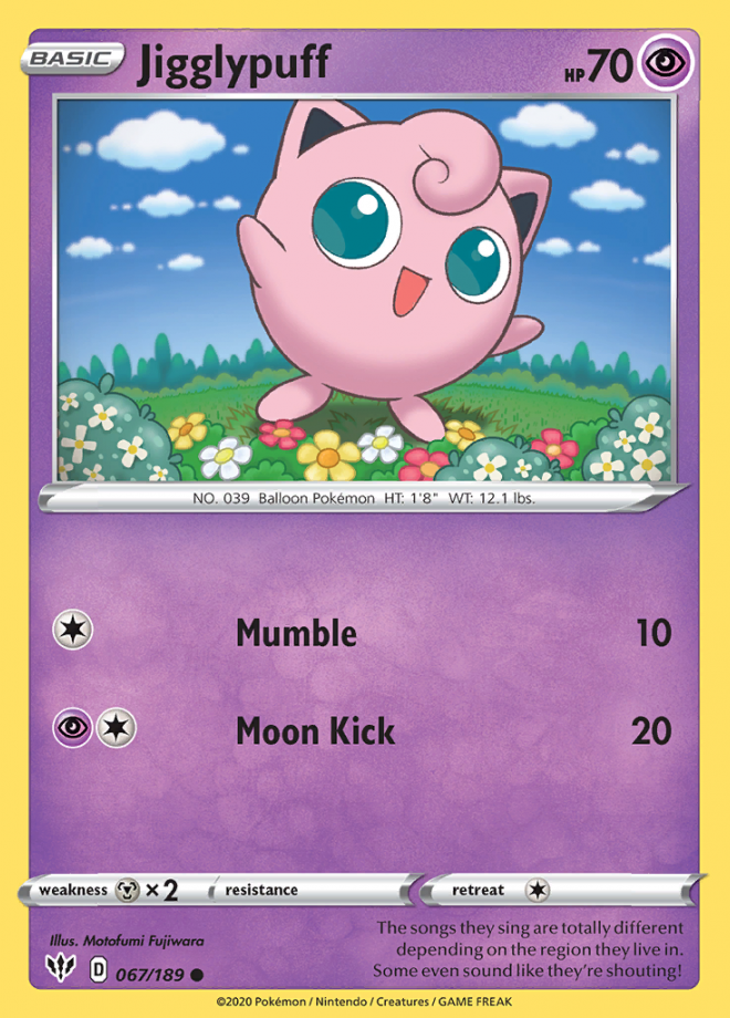 Jigglypuff - Darkness Ablaze - Common - Pokemon TCG - DigitalTQ