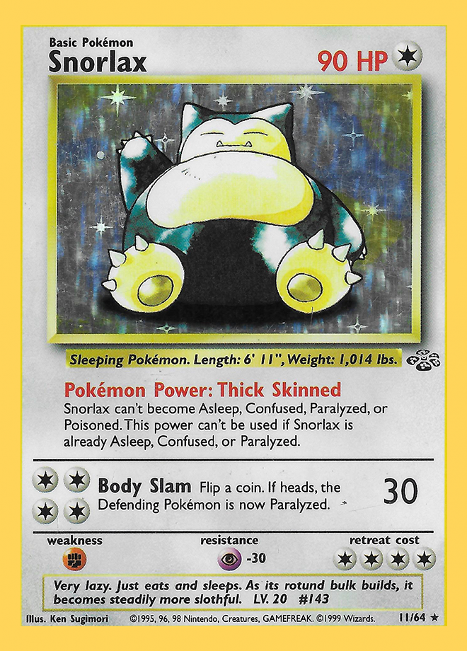 Snorlax - Jungle Set - Rare Holo - Pokemon TCG - DigitalTQ