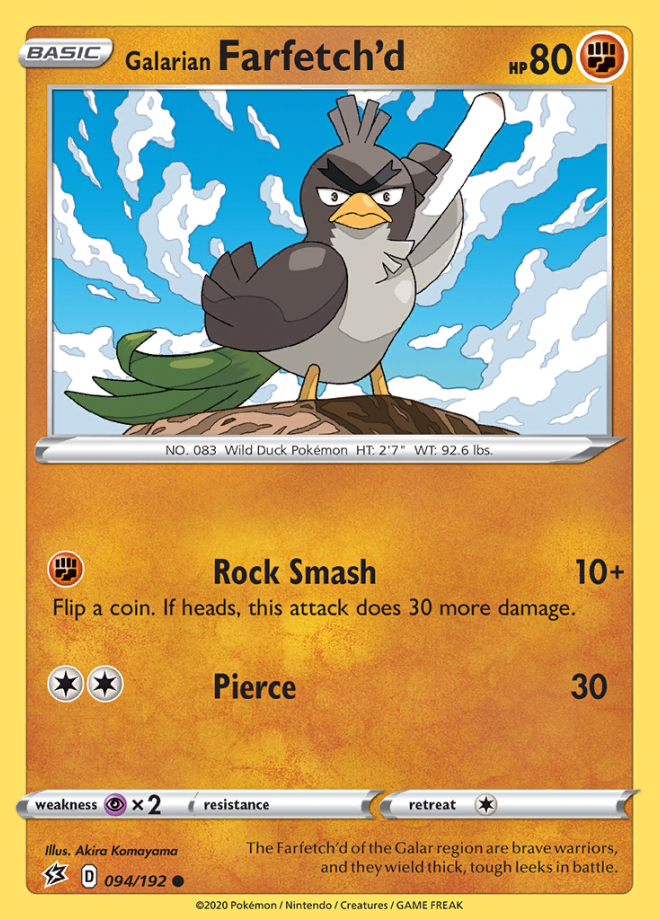 Pokémon Card Database - Rebel Clash - #95 Galarian Sirfetch'd