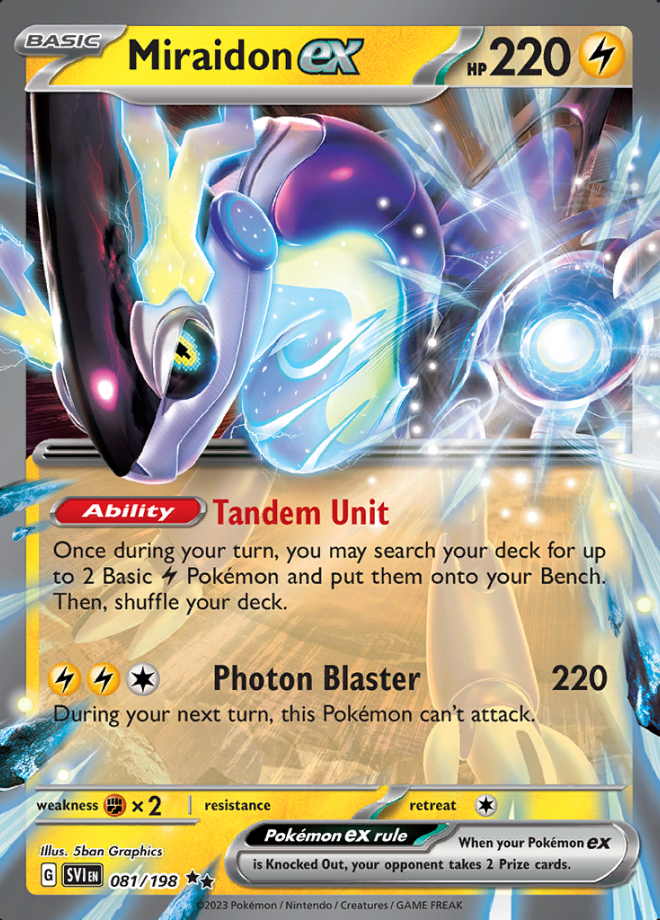 Miraidon EX Scarlet & Violet Double Rare Holo Pokemon TCG DigitalTQ