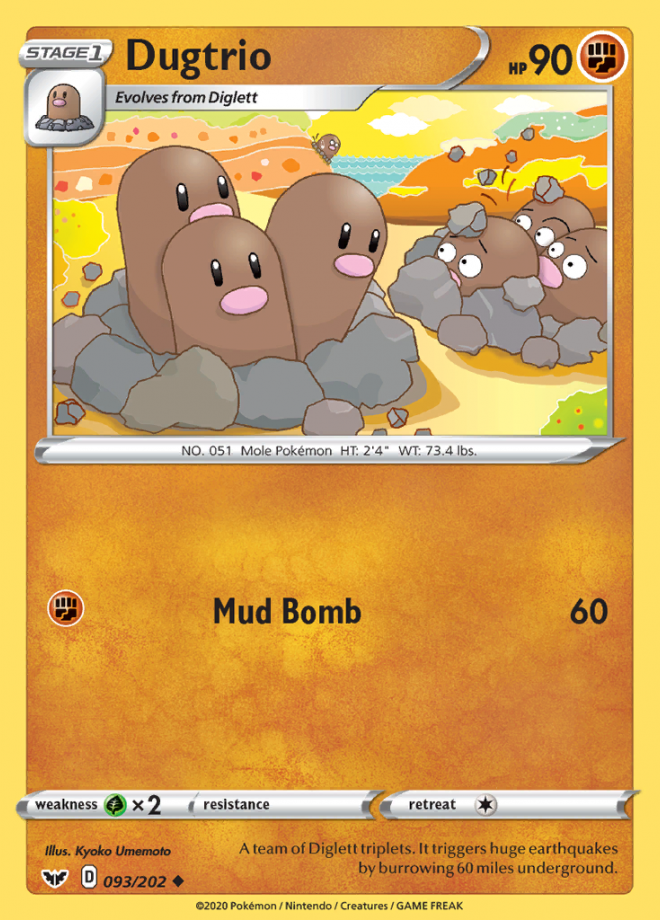 Dugtrio - Sword & Shield - Uncommon - Pokemon TCG - DigitalTQ