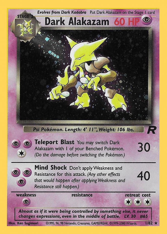 Dark Alakazam Team Rocket Set Rare Holo Pokemon Tcg Digitaltq