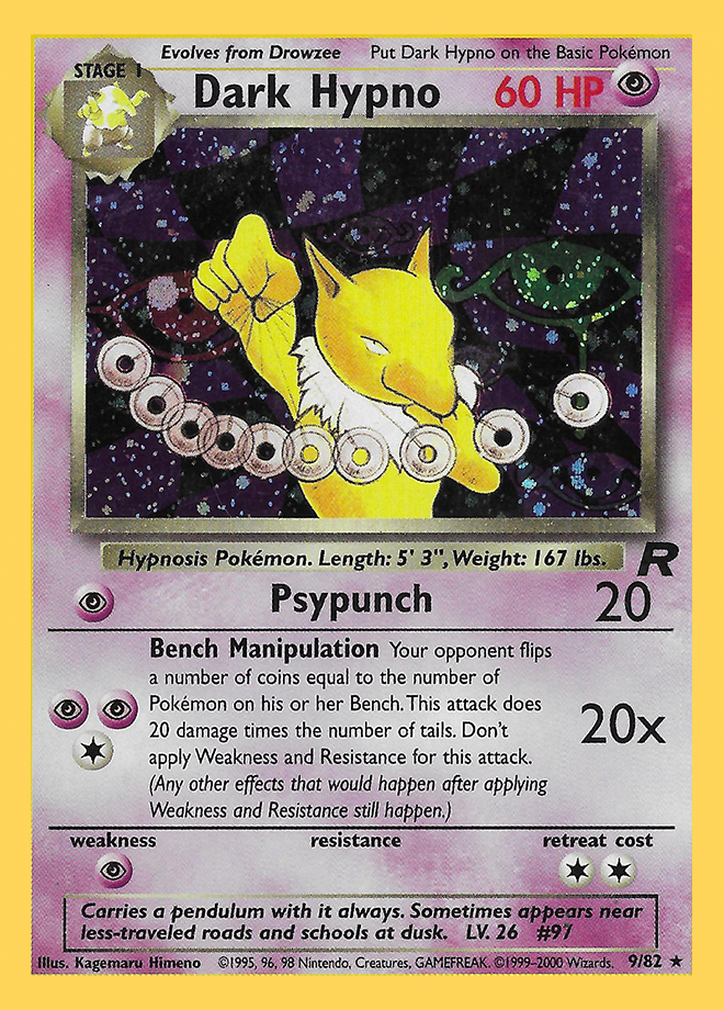 Dark Hypno Team Rocket Set Rare Holo Pokemon TCG DigitalTQ