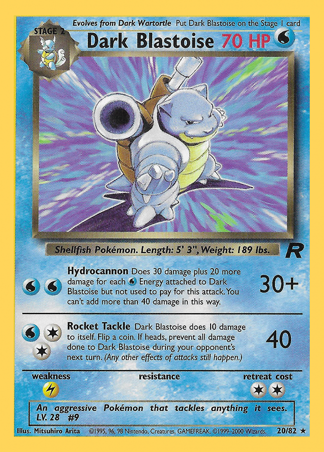 Dark Blastoise Team Rocket Set Rare Pokemon Tcg Digitaltq