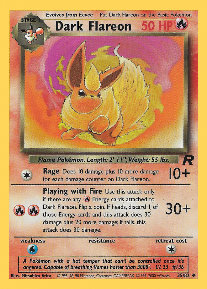 Dark Flareon - Team Rocket Set - Uncommon - Pokemon TCG - DigitalTQ