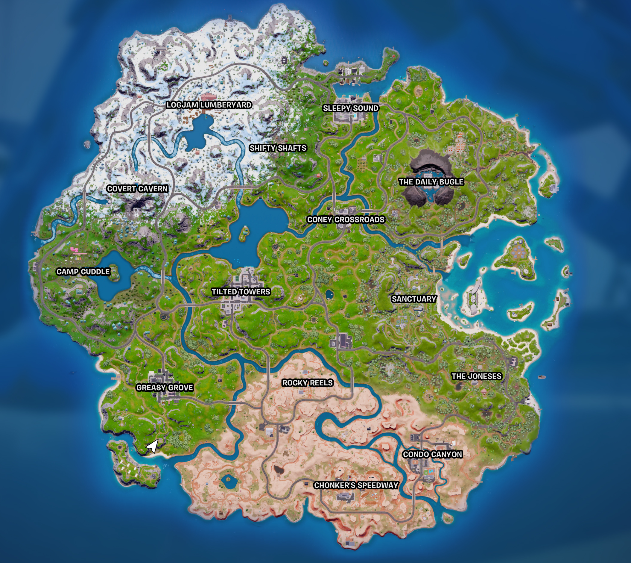 Fortnite Chapter 3 Season 1 Map - All Locations and POIs - DigitalTQ