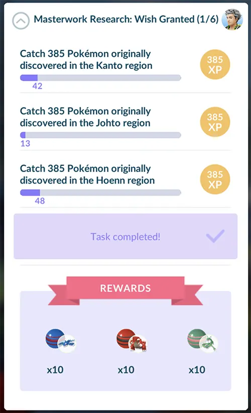 Pokémon Go Wish Granted: all Masterwork Research tasks - Video Games on  Sports Illustrated